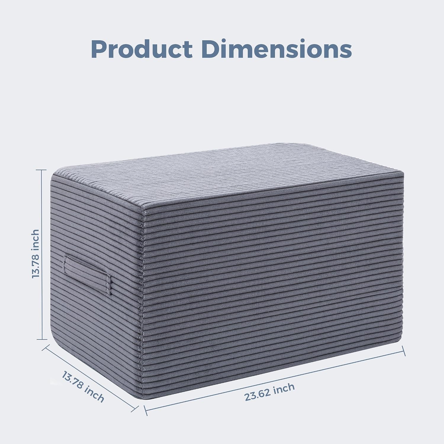 Rectangular Pouf Ottoman, Foam-Filled Footrest, Dark Gray | Soft coral fleece, adjustable foam filling, hidden storage and a carry handle combine comfort with everyday convenience.