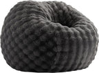 ZurNesfure Bean Bag Chair 3FT Adult Bean Bag with Filler Darkgrey, Medium | Giant Bean Bag Chair, with Handle, Side Pocket&Machine Washable Cover, Large Bean Bag Chair for Adults Home Dorm Bedroom