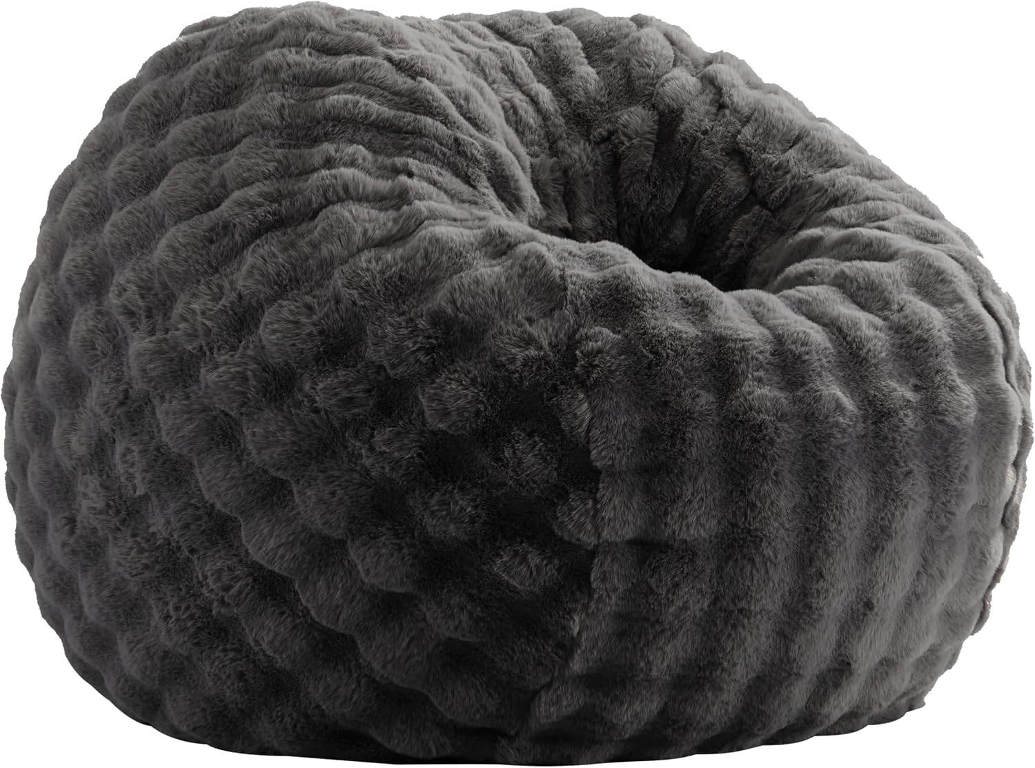 ZurNesfure Bean Bag Chair 3FT Adult Bean Bag with Filler Darkgrey, Medium | Giant Bean Bag Chair, with Handle, Side Pocket&Machine Washable Cover, Large Bean Bag Chair for Adults Home Dorm Bedroom