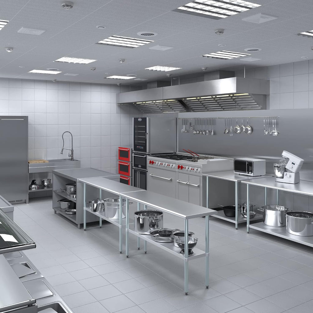 Stainless Steel Table + Add Casters | Choose from 43 Sizes | NSF Metal Work Table for Kitchen Prep Utility | Commercial and Residential Applications.
