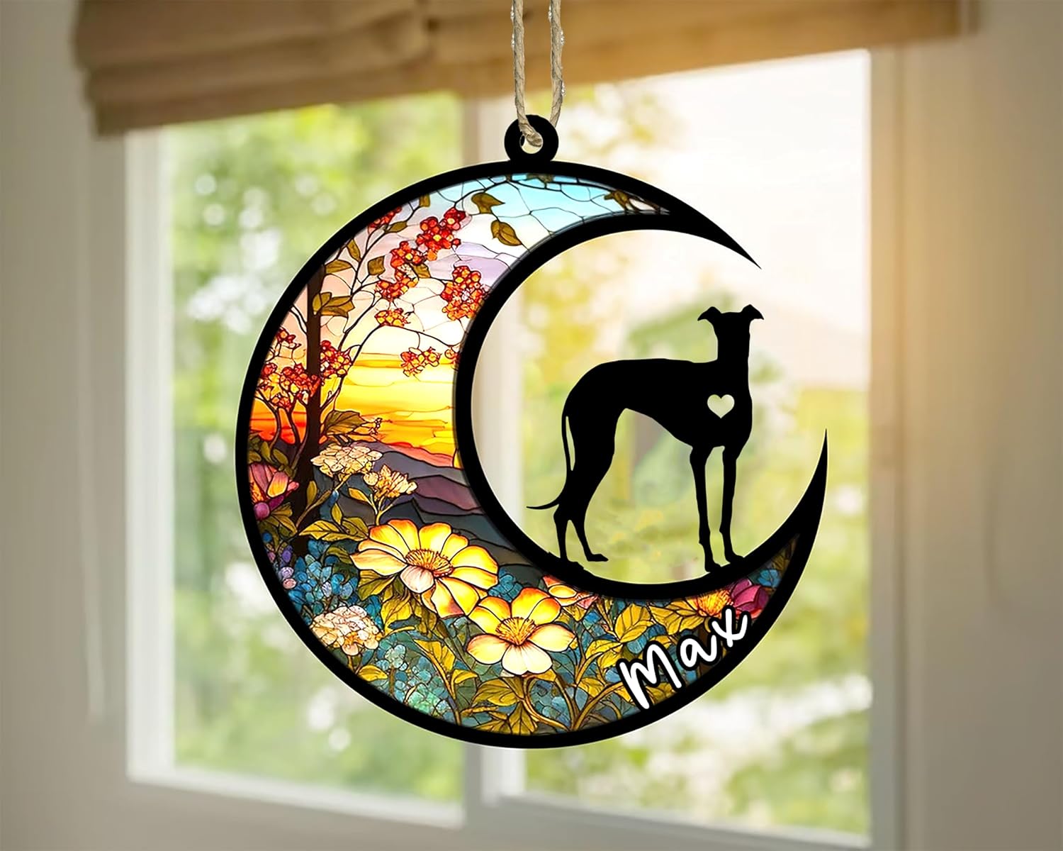 Personalized Dog Memorial, Custom Name Italian Greyhound Dog Christmas Ornament with Name, Custom Breeds, Pet Loss Light Catcher, Gifts for Lovers Loss of Pet Sympathy on Mothers Day Christmas