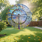 Dragonfly Metal Wind Spinners Outdoor, 3D Hanging Garden Decor for Women Mom Grandma, 25cm/ 9.84in 3D Wind Spinners for Garden Decor for Patio,Yard,Outdoor