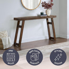 Alaterre Furniture Lawas Solid Wood Console Table, Brown, 56”x12”x32” | Modern Farmhouse Entryway Table, Easy Assembly Living Room Furniture for Behind the Couch, Entryway, or Hallway