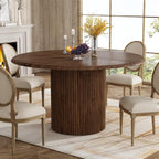 Tribesigns 47" Round Dining Table for 4, Farmhouse Kitchen Table with Metal Base, Modern Small Dinner Table for Dining Room,Kitchen (Chairs Not Included)