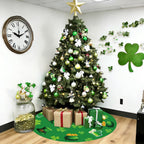 Valentine's Day Tree Skirt Valentine's Decor 36" Love Heart Clover Double Sided Print Mat for Trees St Patricks Day Decor Holiday Party Garden Indoor Home Decorations