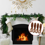 Relaxweex 6 Pcs Garland Hanger for Mantle No Drill Garland Hangers Hooks Wreath Ties Fireplace Stocking Holder Stretchable Silicone Adhesive Straps for Door Frame Stairways (Brown)
