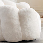 Bean Bag Chair for Adults, Floral Shaped Bean Bag Single Sofa, Ultra Soft Faux Fur Floor Sofa, Oversize Reading Chair for Living Room,Bedroom, Study, Beige,