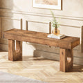 Solid Wood Shoe Bench, 47" Long Farmhouse Entryway Bench with Sturdy Legs, Narrow Rustic End of Bed Bench for Hallway, Living Room, Bedroom, Easy Assembly