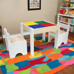 Teamson Kids - Wooden Multiactivity Table with Removable Tabletop for Storage | Reversible Tabletop, Storage Space