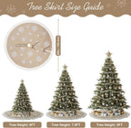 AerWo 60 inch Christmas Tree Skirt with White Snowflake, Large Burlap Tree Skirts with Fur Border, Rustic Farmhouse Tree Skirt for Xmas Tree Decorations Indoor Outdoor Holiday Decor