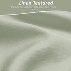 Sage Green Shower Curtains for Bathroom, Ombre Textured Fabric Shower Curtain Set, Hotel Spa Luxury with 12 Hooks, Machine Washable, Decorative Bathroom Curtain 72 x 72