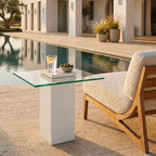 SAFAVIEH Couture Collection - Sophibeth Ivory Concrete and Glass Accent Table, Contemporary Modern Side Table, Sculptural Display Design (SFV2610A)