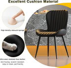 Dining Chairs Set of 6,Black Leather Dining Chair Upholstered,Kitchen Chair,Modern Dining Room Chairs with Black Metal Legs Frame for Restaurant,Dining Room,Cafe