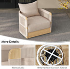 homary Patio Rattan 360° Swivel Chair Pieces of 2, Outdoor Wicker Furniture with Thickened Rainproof Cushion and Aluminum Frame for Garden, Balcony, Indoor, Khaki