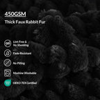 XeGe Luxury Bubble Fluffy Faux Rabbit Fur Bean Bag Cover(No Filler), Black | No-Shed, Non-Slip, Washable, Shaggy Stuffed Animal Storage Beanbag Cover for Bedroom Living Room Dorm Playroom Reading Nook
