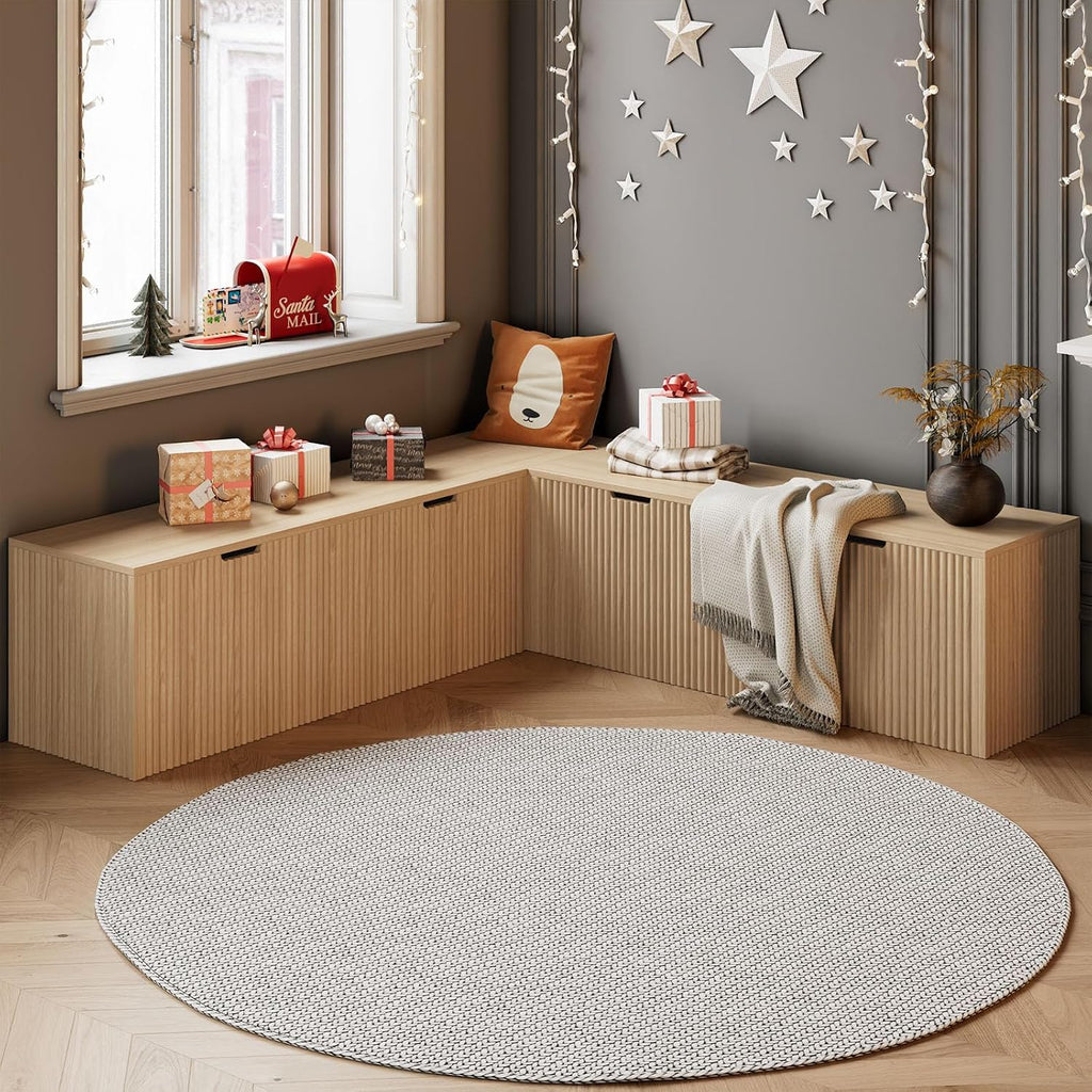 L Shaped Corner Dining Bench – Backless Breakfast Nook Bench with Hidden Storage, Space-Saving Kitchen Nook Bench for Dining Room, Entryway, or Apartment Use