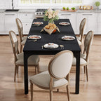 Tribesigns 78.7 Inches Long Dining Table for 6-8 Person, Large Industrial Rectangle Wood Dining Table, Rustic Narrow Dinner Table with Heavy Duty Metal Legs (Only Table) (Black)