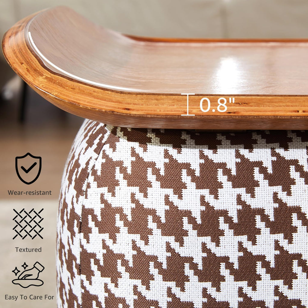 zyz 21 Inch Square Storage Ottoman Coffee Table, Modern Ottoman with Flip-Top Lidm, Solid Wood Panel, Houndstooth Fabric Footstool, Accent Ottoman for Living Room, Bedroom, Corners, Entryways (Black)