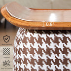 zyz 21 Inch Square Storage Ottoman Coffee Table, Modern Ottoman with Flip-Top Lidm, Solid Wood Panel, Houndstooth Fabric Footstool, Accent Ottoman for Living Room, Bedroom, Corners, Entryways (Black)
