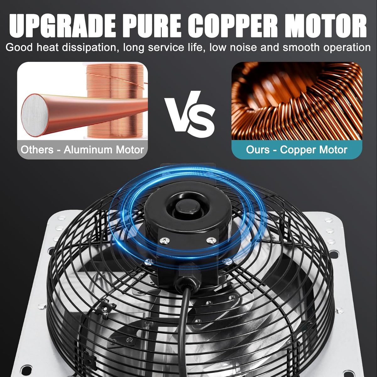 Criditpid 10 Inch Shutter Exhaust Fan with Speed Controller and Power Cord, 820 CFM 1650 RPM Wall Mounted Metal Exhaust Fan for Attic, Greenhouse, Garages, Barn, Workshop, Chicken Coop Ventilation