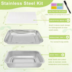 Stainless Steel Sprouts Growing Kit 4-Tier 14 inch Trays, Microgreens Growing Kit, Seed Sprouting Tray with Encrypted Mesh Sprouts for Beans Alfalfa Broccoli Wheat Grass