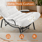 HOOOWOOO Cozy Rocking Chair,Chaise Lounge Chair Indoor,Accent Chair with Ottoman for Bedroom,Living Room,Office(Cloud Velvet White)