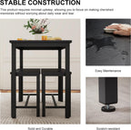 Dining Table Set for 4, Kitchen Table with 2 Benches, 3-Piece Wood Dining Room Furniture Dinette Chairs Sets for Breakfast Nook and Small Space, Black