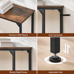 DALEMHOME Console Table, Narrow Entryway Table, Thin Sofa Table, Behind Couch Table,for Hallway, Bedroom, Living Room, Foyer, 9.4 x 47.2 x 31.5 Inches, Rustic Brown