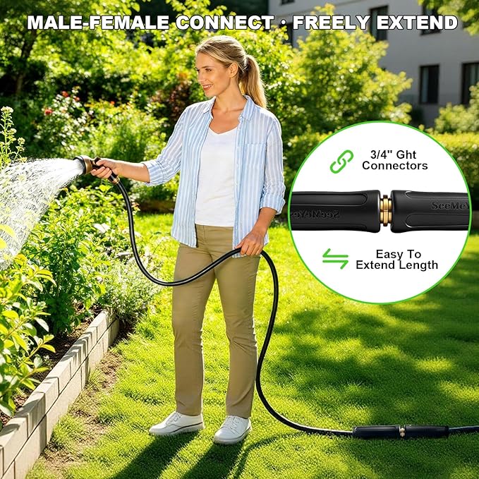 25ft Garden Hose Lightweight Flexible Water Hose, Abrasion Resistant, Kink Free, Durable Sturdy Hoses 2025 Up Graded Thicken Waterhose 700 PSI for Outdoor, RV, Marine, Convenient Storage, 3/4GHT