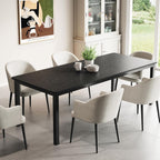 GarveeHome 70.8 in Industrial Dining Table for 6, Wooden Long Dinner Table with Mortise Tenon Design, Kitchen Table with Sturdy Metal Legs, for Dining Room Home Office Living Room, Black