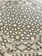 Morrocan Table Design Mother of Pearl Inlaid,Arabic Side Corner cofee Table for Living Room (Classic A)