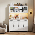 74.8" Tall Metal Pantry Cabinet with Charging Station & LED Light | Kitchen Pantry Storage Cabinet with 6 Adjustable Shelves, Large Cupboard for Kitchen,Dining Room, Living Room, Office