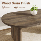 IDEALHOUSE 70.8" Oval Dining Table for 4-8, Wood Kitchen Table with Double Pedestal Base, Spacious Dining Room Table for Kitchen, Living Room, Reception Area, Natural Finish, Brown