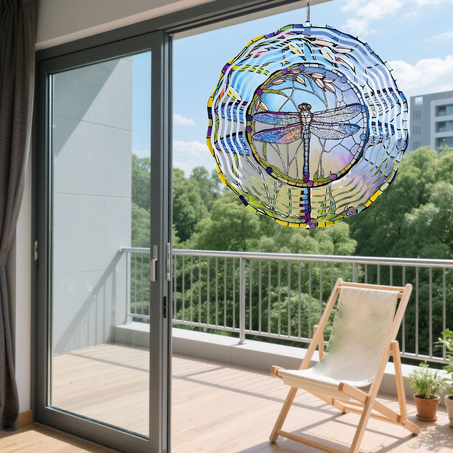 Dragonfly Metal Wind Spinners Outdoor, 3D Hanging Garden Decor for Women Mom Grandma, 25cm/ 9.84in 3D Wind Spinners for Garden Decor for Patio,Yard,Outdoor