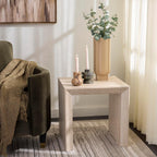 SAFAVIEH Home Collection - Woodrow Square Accent Table, Neutral Beige Faux Travertine Veneer (ACC7006B)