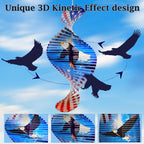 Wind Spinners Outdoor Creates a Soaring Eagle Effect, 3D American Flag Eagle Wind Spinner Hanging Independence Day/Memorial Day Decorations,Gifts for Men/Women,15in Garden Decor,Yard Art