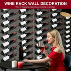 ETOYA Wall Mounted Wine Rack, H 59inch, 12 Rows, 60 Bottle Wine Cellar Racks, Metal Wine Bottle Holder for Dining Room, Kitchen, Bar, Basement & Restaurant (5 Columns（60 Bottles）)