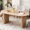 Oval Dining Table, 70.8" Modern Wood Kitchen Table for 4-6 People with Sturdy Legs, for Dining Room Kitchen, Natural Color