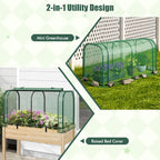Happygrill Portable Mini Greenhouse, 47" x 22" x 24" Green House w/ Roll-up Zipper Door, Metal Frame, Waterproof Sun-Protective PE Cover, Small Greenhouses for Raised Garden Bed, Outdoor (Green)