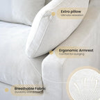 Cloud Couch Modular Sectional Sofa,82.68" Oversized LoveSofa, Down Filled Convertible Wide Seater for Living Room Set, Covers Washable&Replaceable,White
