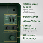 ASPECTEK Ultrasonic Outdoor Animal Pest Repellent, Yard Sentinel RC Pest Repeller Pest Control includes Motion Detector, 4 Key Remote - Rodents, Cats, Rats, Mouse, Mice, Deer, Frequency: 15-18 kHz