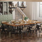 Apicizon Square Kitchen Dining Table for 2, Small Ktichen Table with Metal Base, 31.5" Modern Dinner Table for Dining Room Apartment Restaurant, Rust Brown