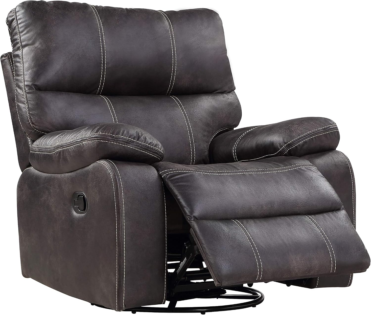 Wallace & Bay Hooper Swivel Recliner Glider, Dark Gray