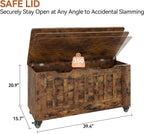 IDEALHOUSE Storage Chest, 39.4" Storage Bench Wooden Storage Trunk, Retro | Supports 350 lbs ＆ Safety Hinges, Lift-Top Entryway Bench, Shoe Bench for Entryway, Bedroom, Living Room, Modern Style