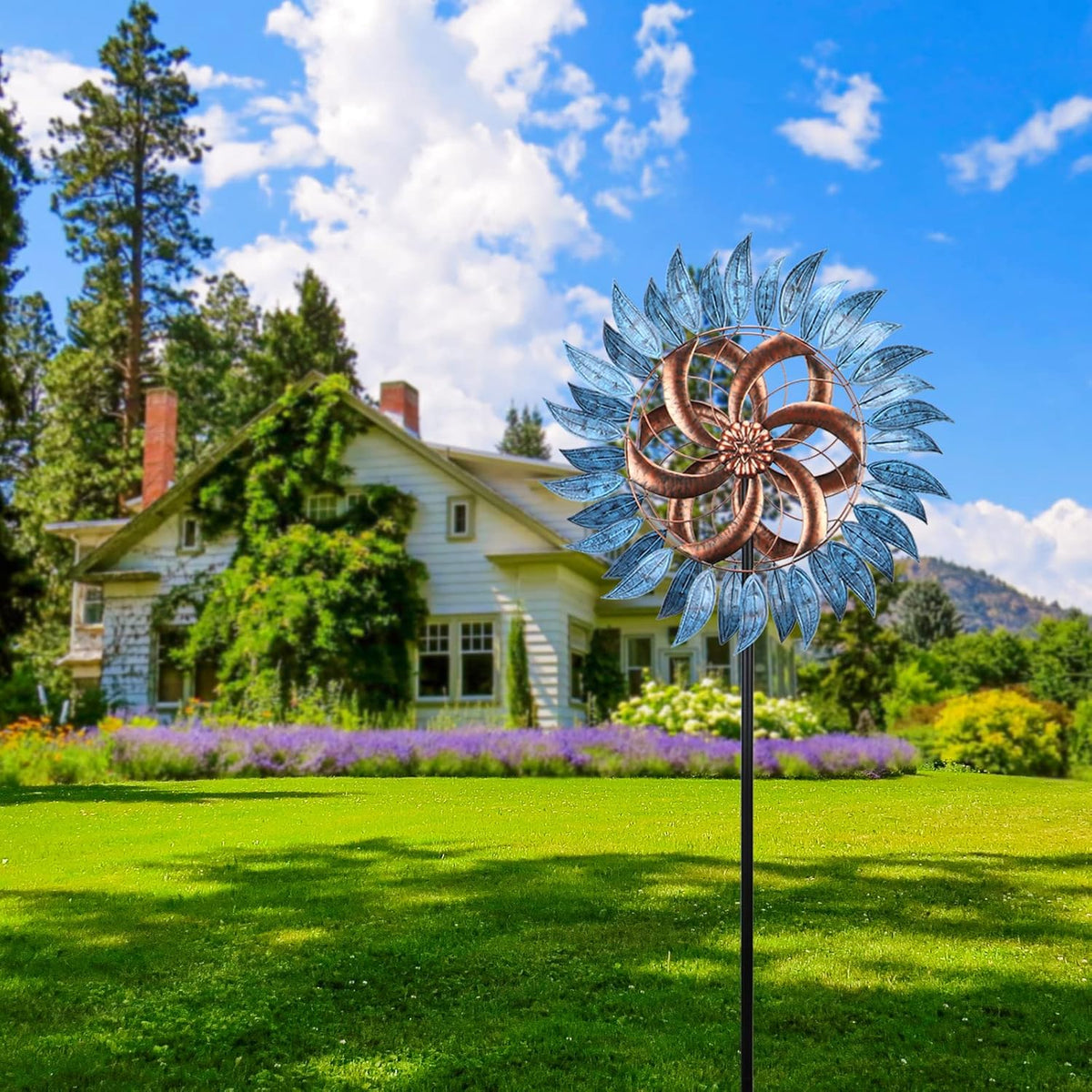 MUMTOP Wind Spinners Outdoor Metal 6.5 FT Large Two-Way Wind Sculptures for Patio Yard and Garden Decor
