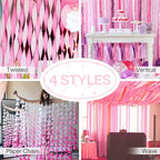 PartyWoo Crepe Paper Streamers 4 Rolls 328ft, Pack of Crepe Paper Perl Pink Streamers Decorations, Crepe Paper for Birthday Decorations, Party Decorations, Wedding Decorations (1.8 in x 82 Ft/Roll)