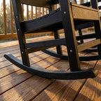 Rocking Chair Set of 2,All Weather Courtyard for Outside Balcony Gardens，High Back Outdoor Rocking Chair with 400lbs，Black