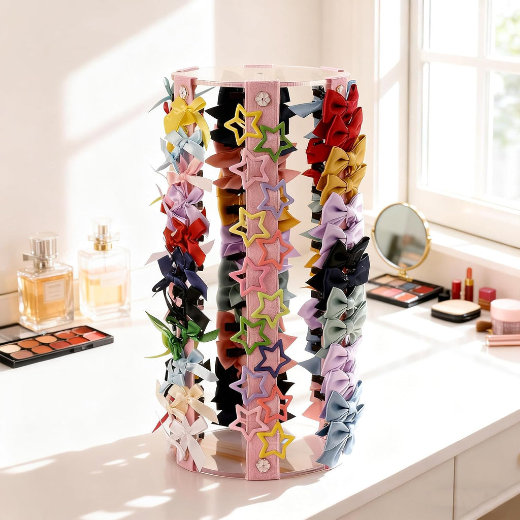 Bow Organizer for Girls - Large Capacity Hair Clip Organizer, Effortless Hair Bow Holder for Home Dresser, Perfect for Gifting, Essential Storage Solution for Girls