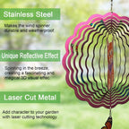 Metal Cat Wind Spinner,Metal Wind Spinners for Outdoor,3D Double Sided Hanging Decor for Indoor,Outdoor,Unique Gifts for Women