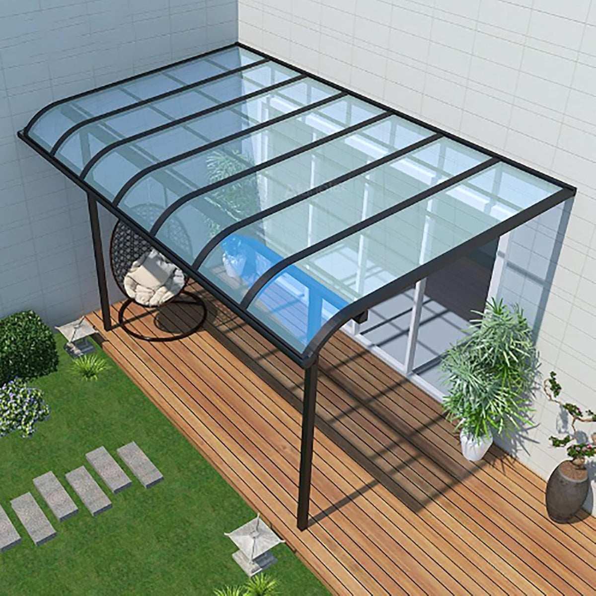 Daylighting Roof Panels Outdoor Sunshade Canopy Panels Greenhouse Panels Not Easy to Deform Easy to Assemble for Outdoor Shed Panels.(Transparent,3.3x26.2ft)